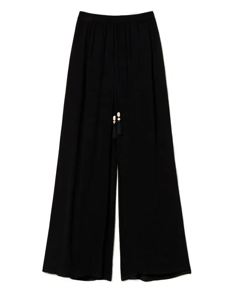 Twin-Set Palazzohose mit Quastendetail - Schwarz Schwarz