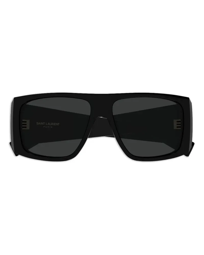 Saint Laurent Sonnenbrille mit eckigem Gestell - Schwarz Schwarz