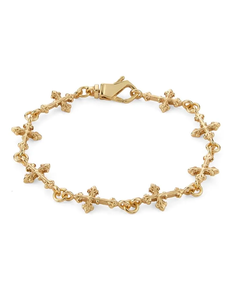 Emanuele Bicocchi Avelli Cross Armband aus Sterlingsilber - Gold Gold