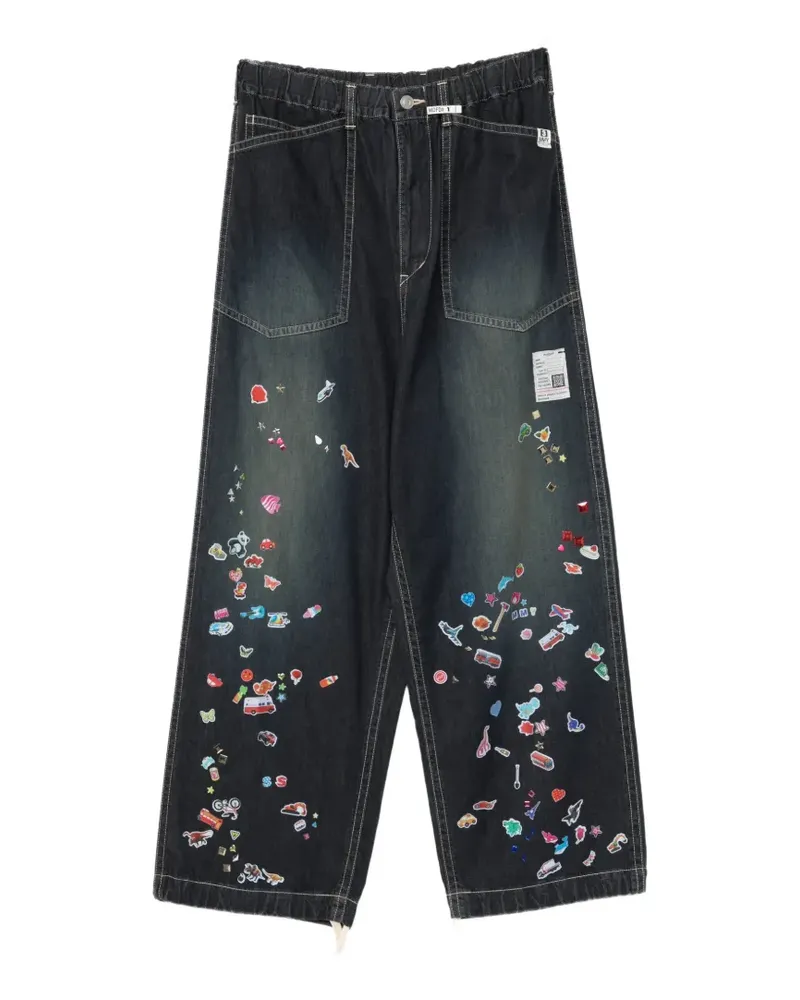 MIHARAYASUHIRO Jeans mit Sticker-Print - Blau Blau