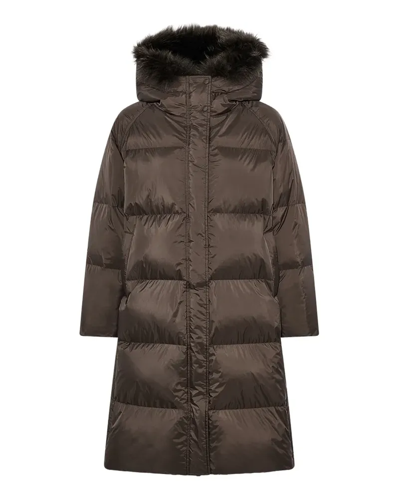 Yves Salomon shearling-trim quilted coat - Braun Braun