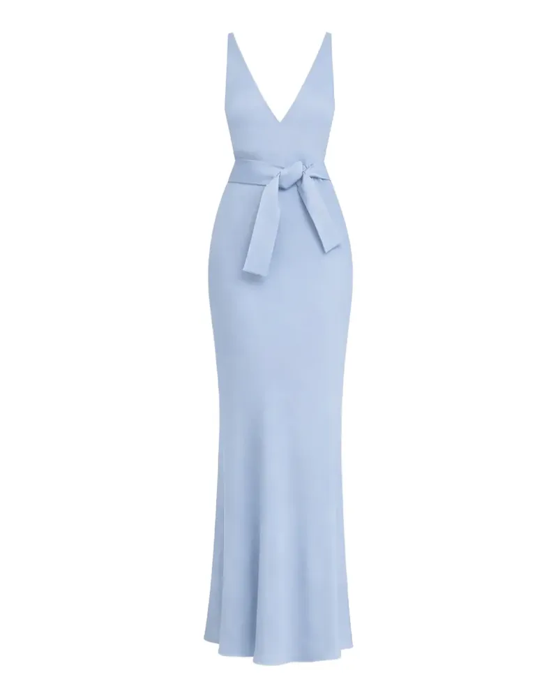 Gloria Coelho V-neck belted dress - Blau Blau