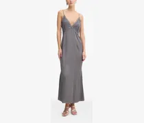 Kleid mit Spitzenborten - Grau