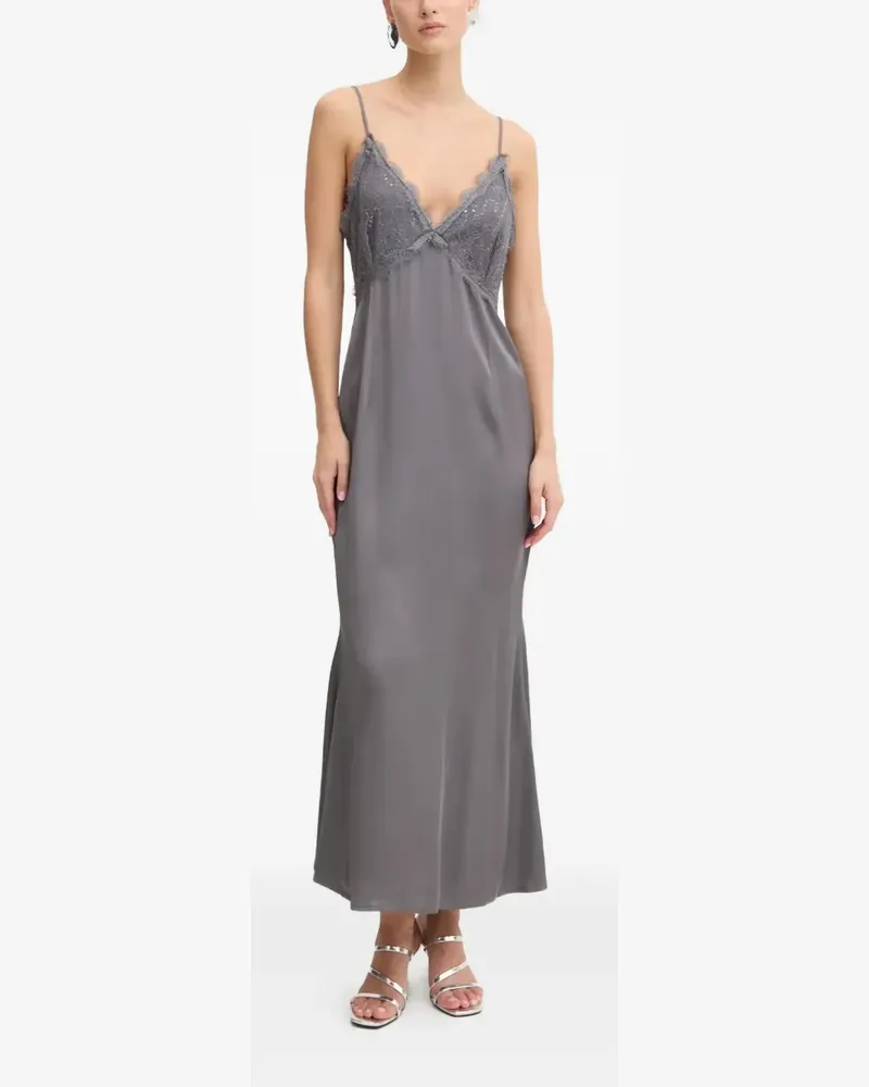 Never Fully Dressed Kleid mit Spitzenborten - Grau Grau