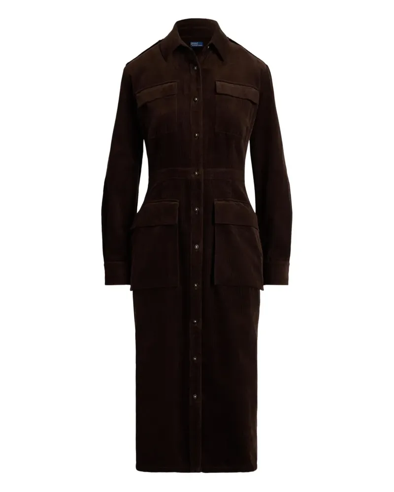 Ralph Lauren Hemdkleid aus Cord mit Kragen - Braun Braun