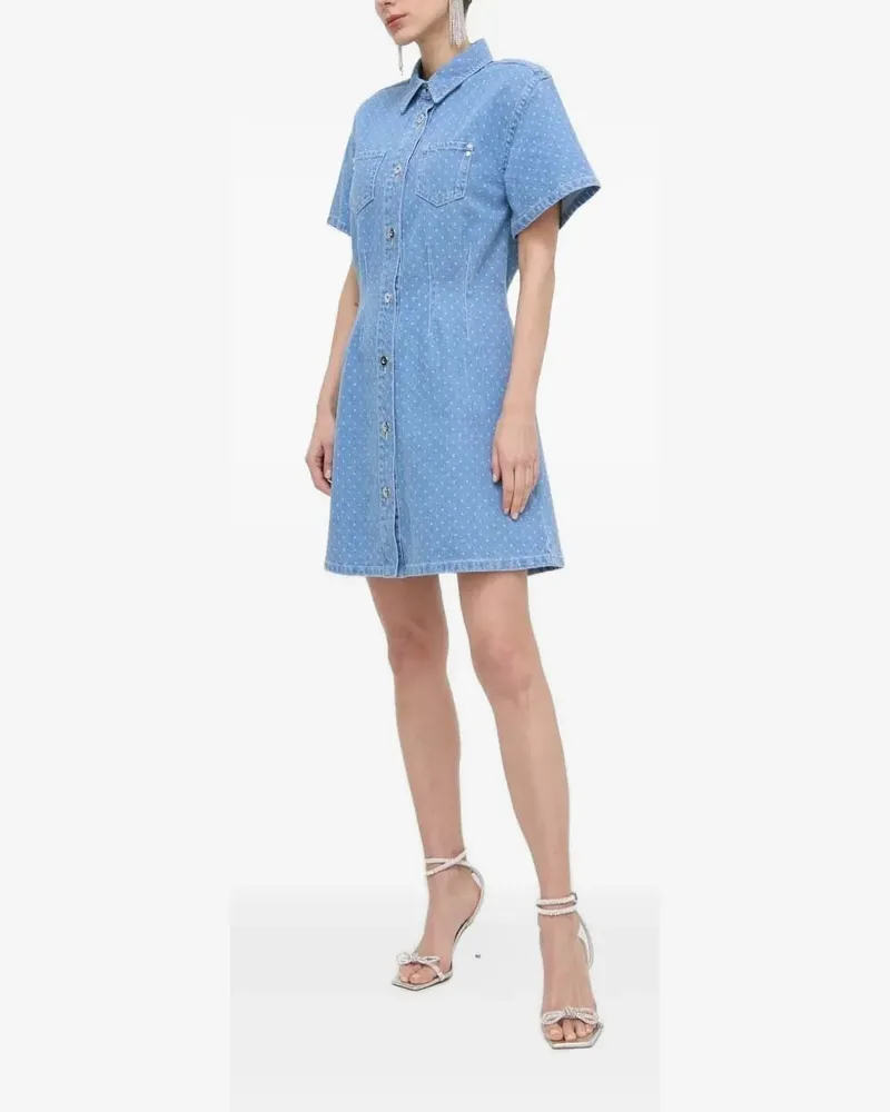 Custommade Minikleid mit Polka Dots - Blau Blau