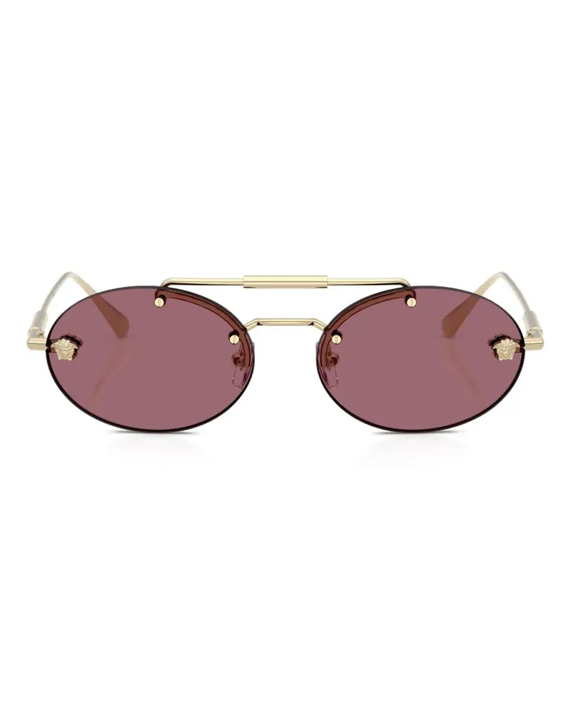 Versace Ovale Sonnenbrille mit Medusa-Schild - Gold Gold