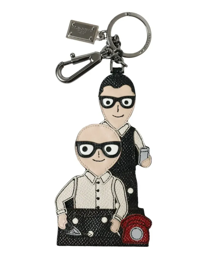 Dolce & Gabbana DGFamily Schlüsselanhänger mit Logo-Schild - Schwarz Schwarz