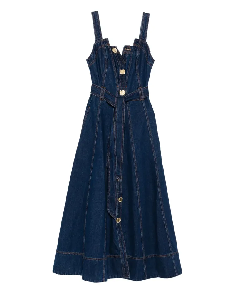 Aje. Giana Midikleid mit Knopfleiste - Blau Blau