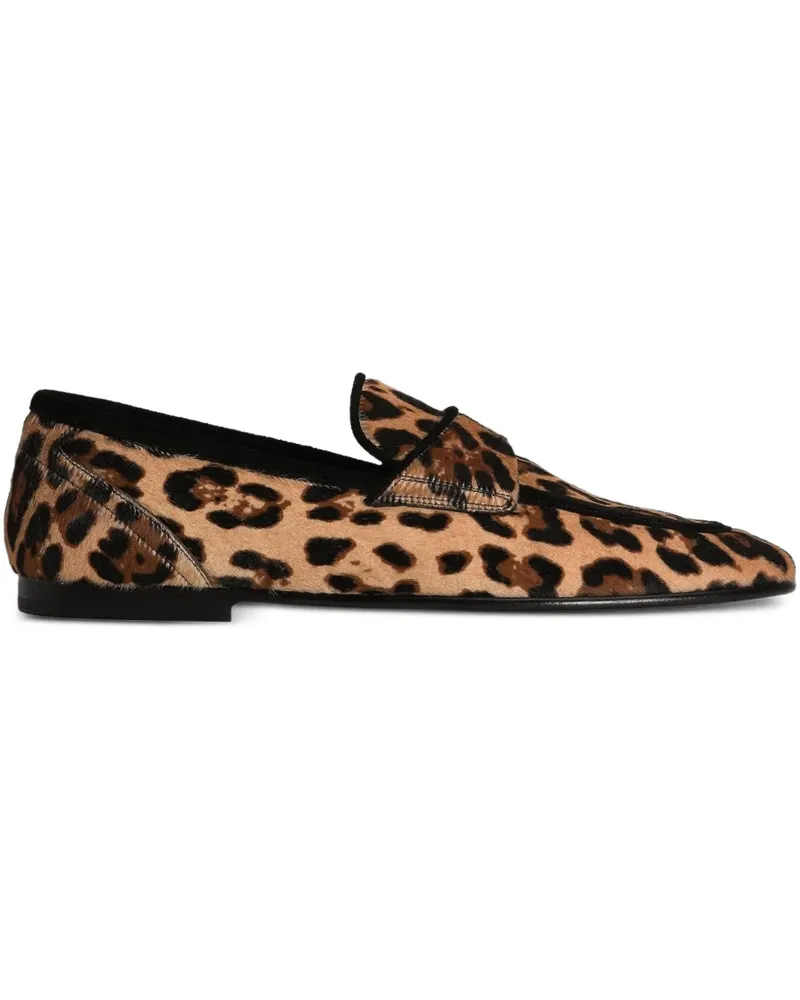 Dolce & Gabbana leopard-print loafers - Braun Braun