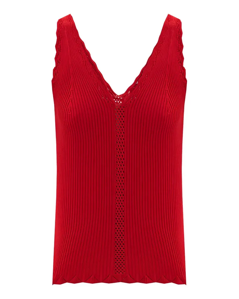 Twin-Set Geripptes Strickoberteil - Rot Rot