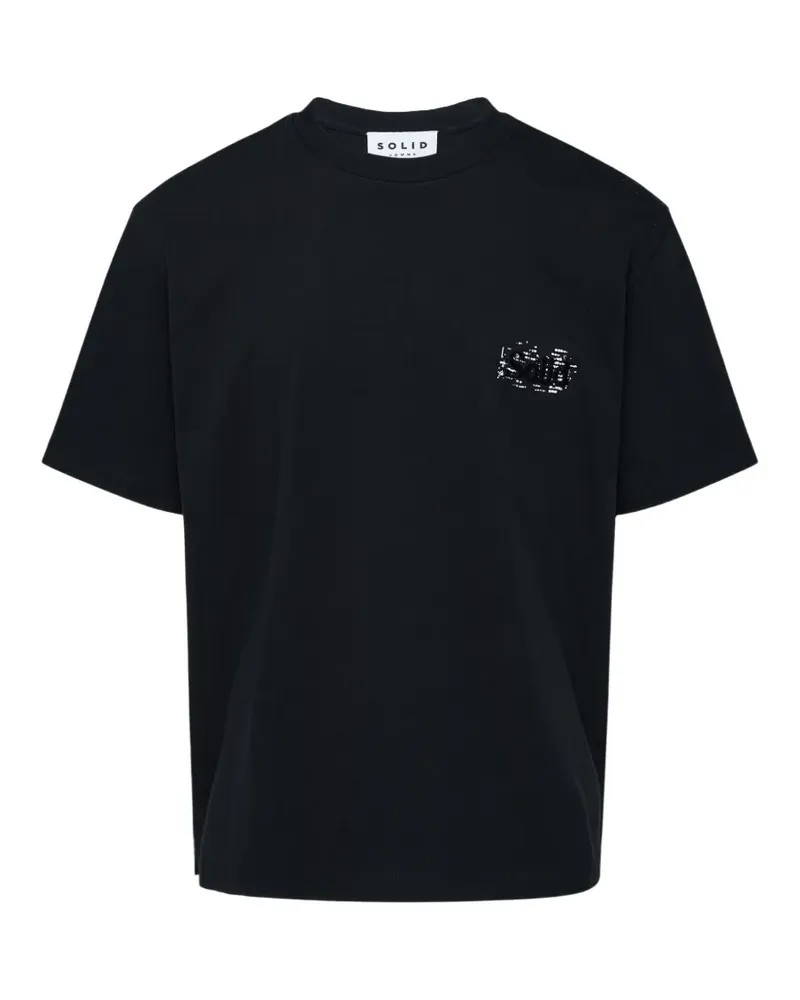 SOLID HOMME T-Shirt mit grafischem Print - Schwarz Schwarz