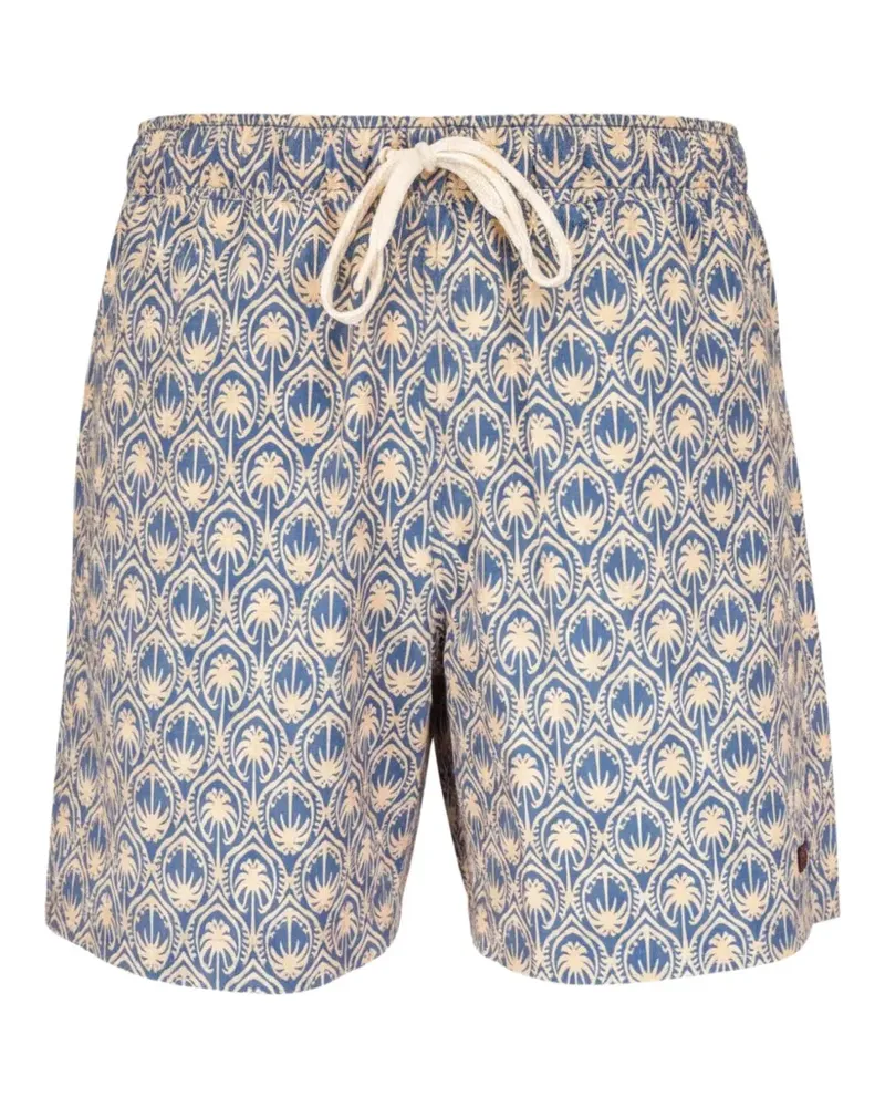 Faherty Kordelzug-Badeshorts mit Palmen-Print - Blau Blau