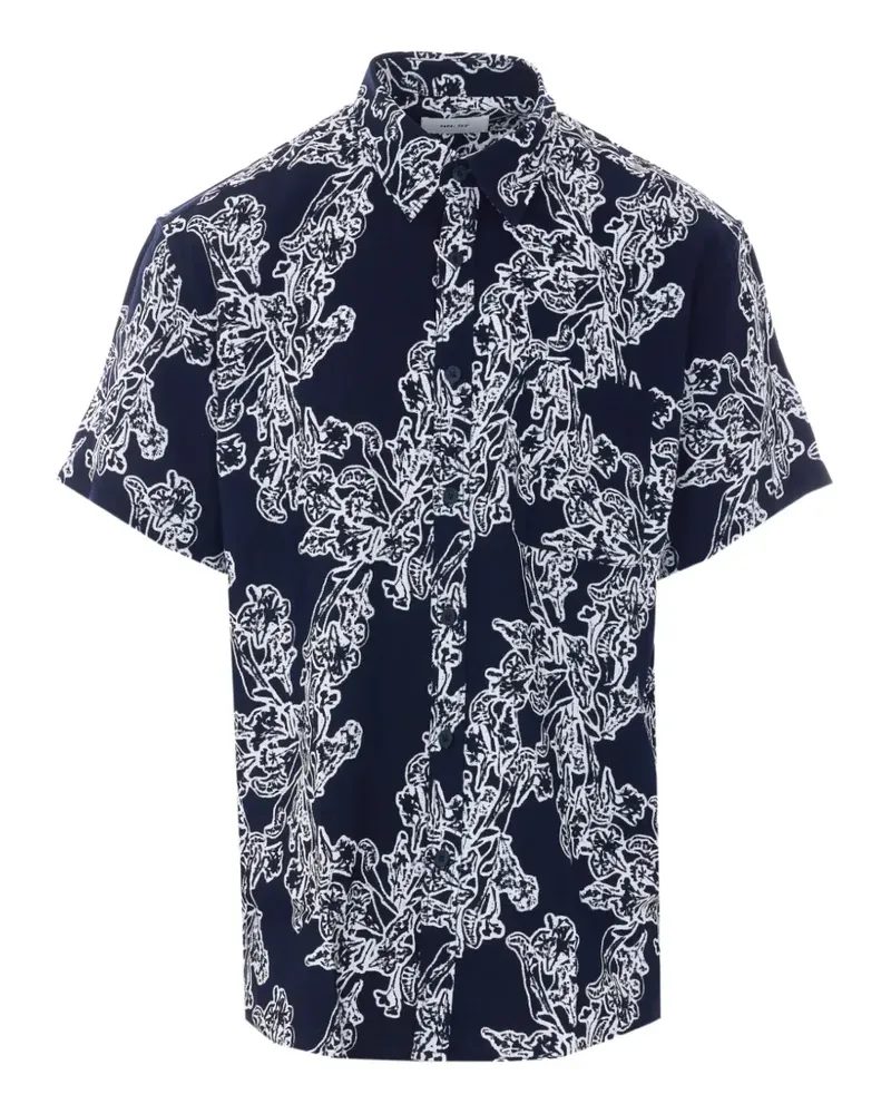 NN 07 Deon floral-print shirt - Blau Blau