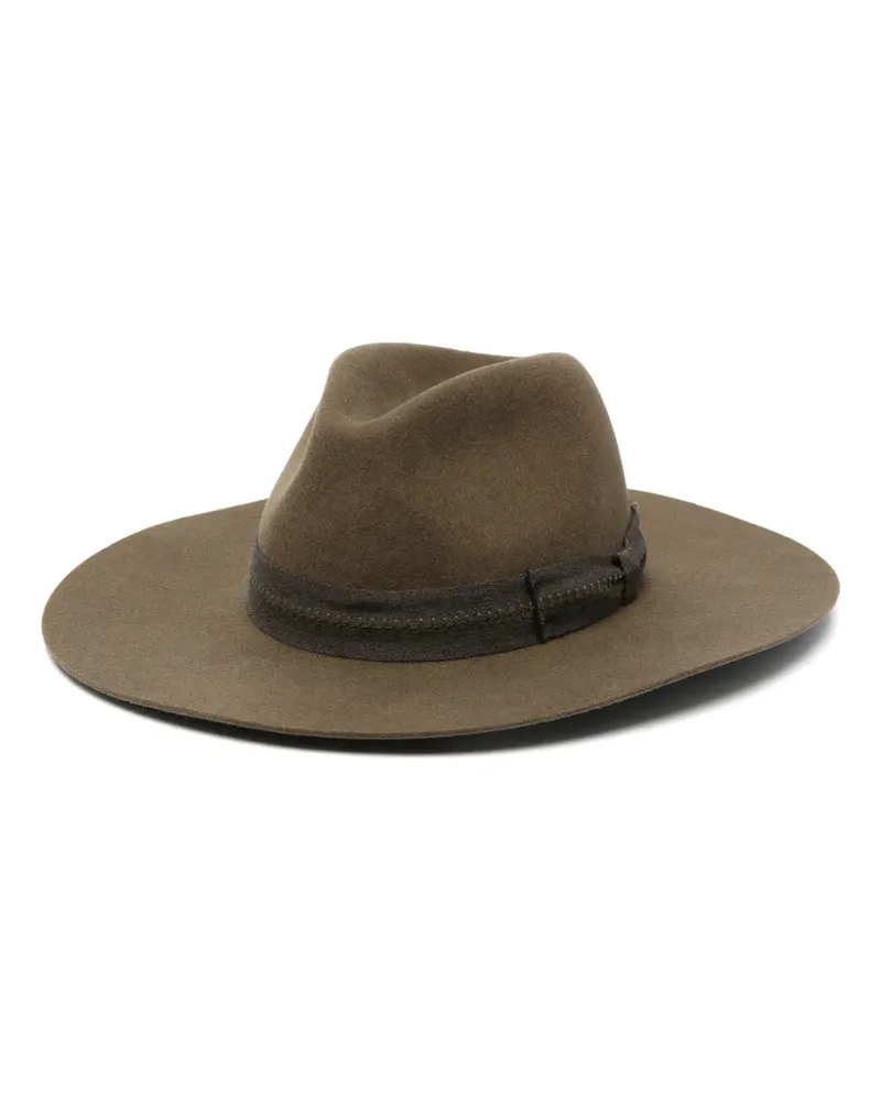 Golden Goose contrast-band fedora hat - Braun Braun