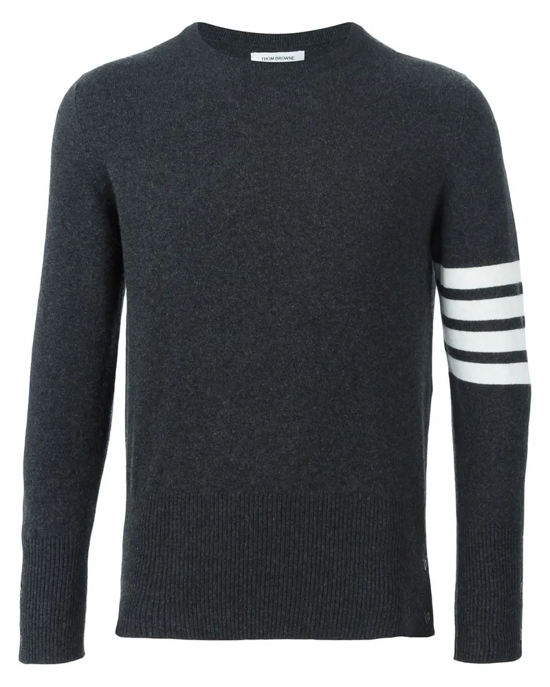 Thom Browne Kaschmirpullover mit Kontraststreifen Grau