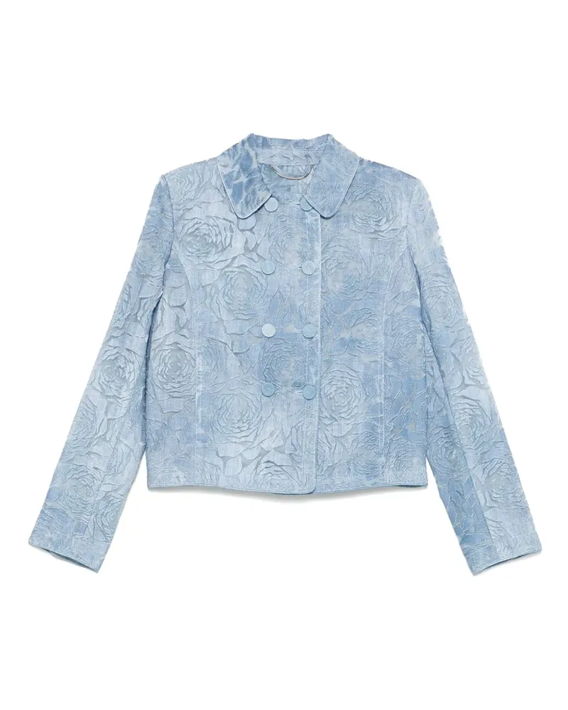 Ermanno Scervino Doppelreihige Jacke mit Devoré-Effekt - Blau Blau