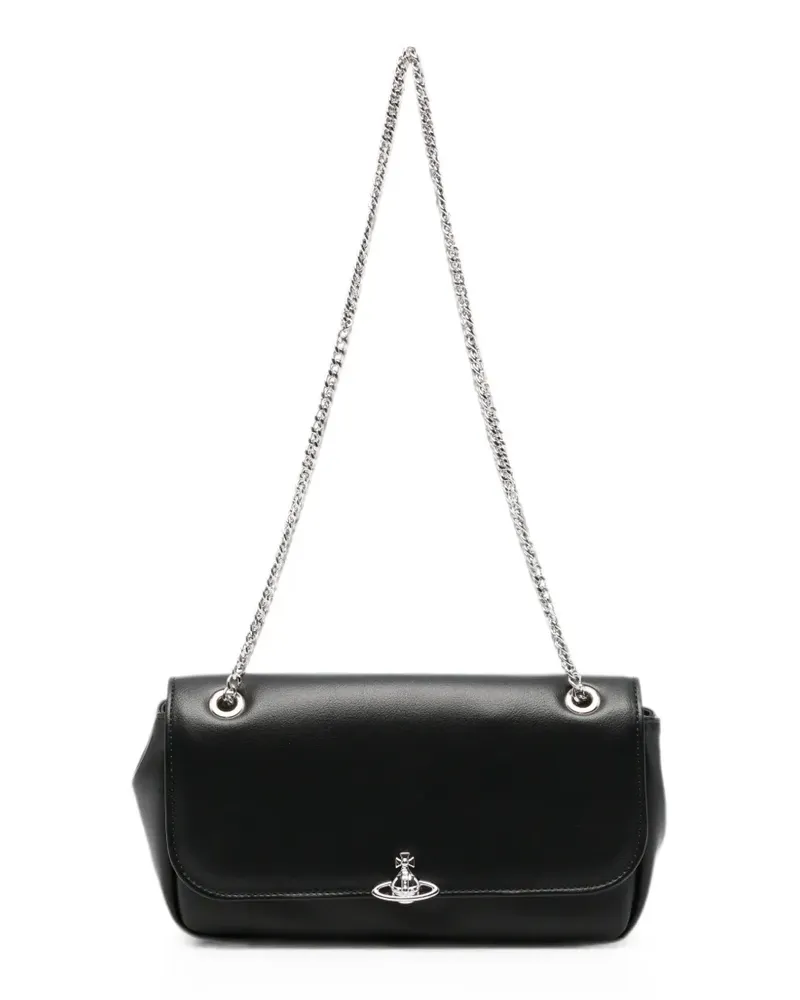 Vivienne Westwood Orb-plaque chain-strap mini crossbody bag - Schwarz Schwarz