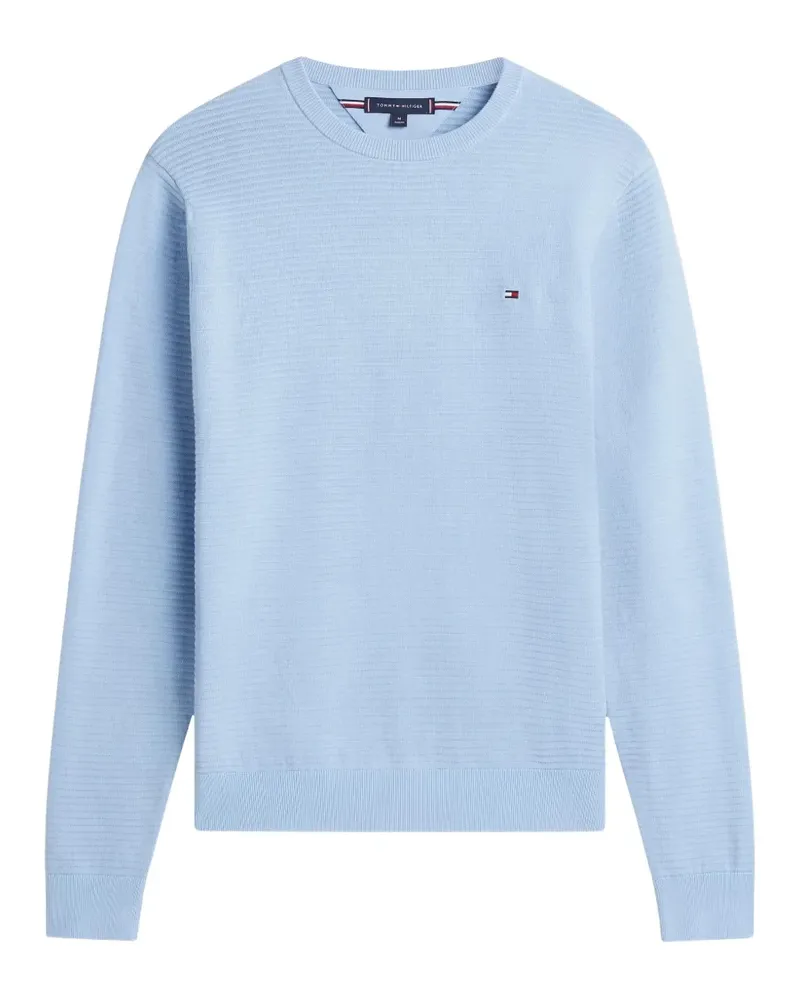 Tommy Hilfiger Strukturierter Pullover mit rundem Ausschnitt - Blau Blau