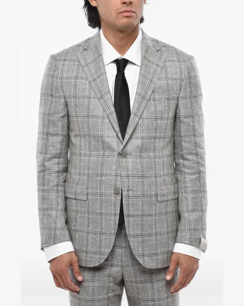 Corneliani single-breasted checked suit - Grau Grau