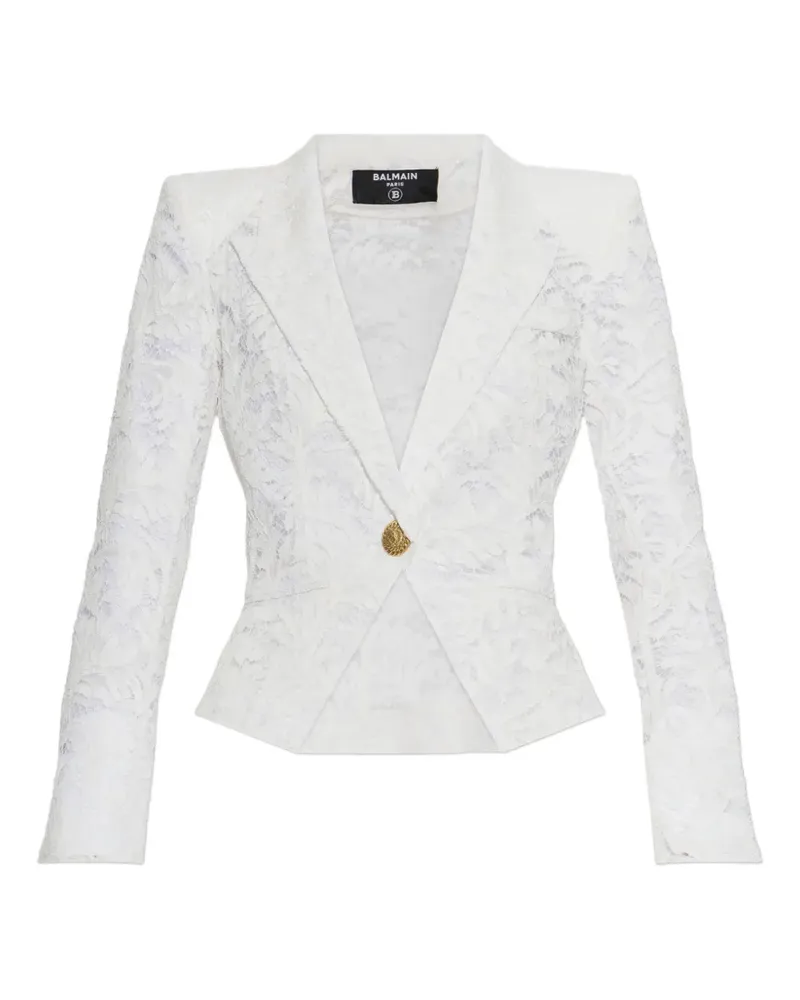 Balmain Blazer mit Spitzenmuster - Weiß Weiß