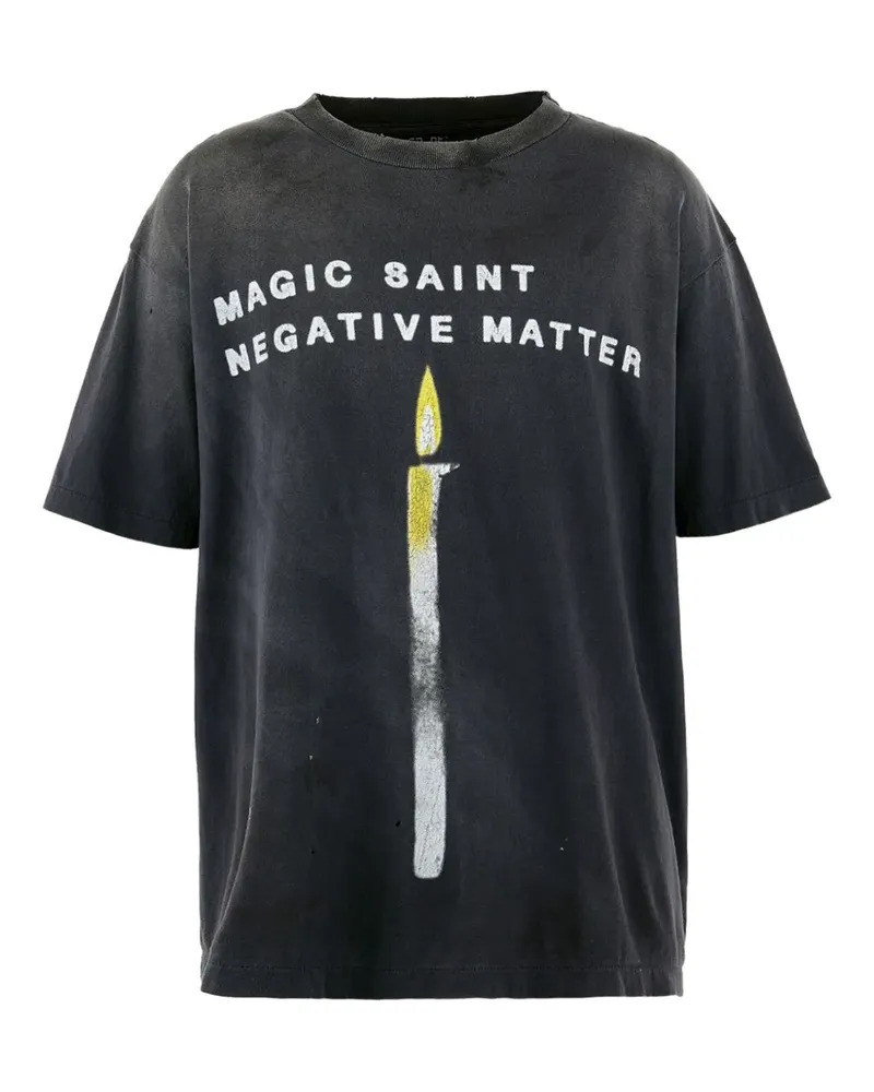 SAINT MXXXXXX T-Shirt mit grafischem Print - Schwarz Schwarz