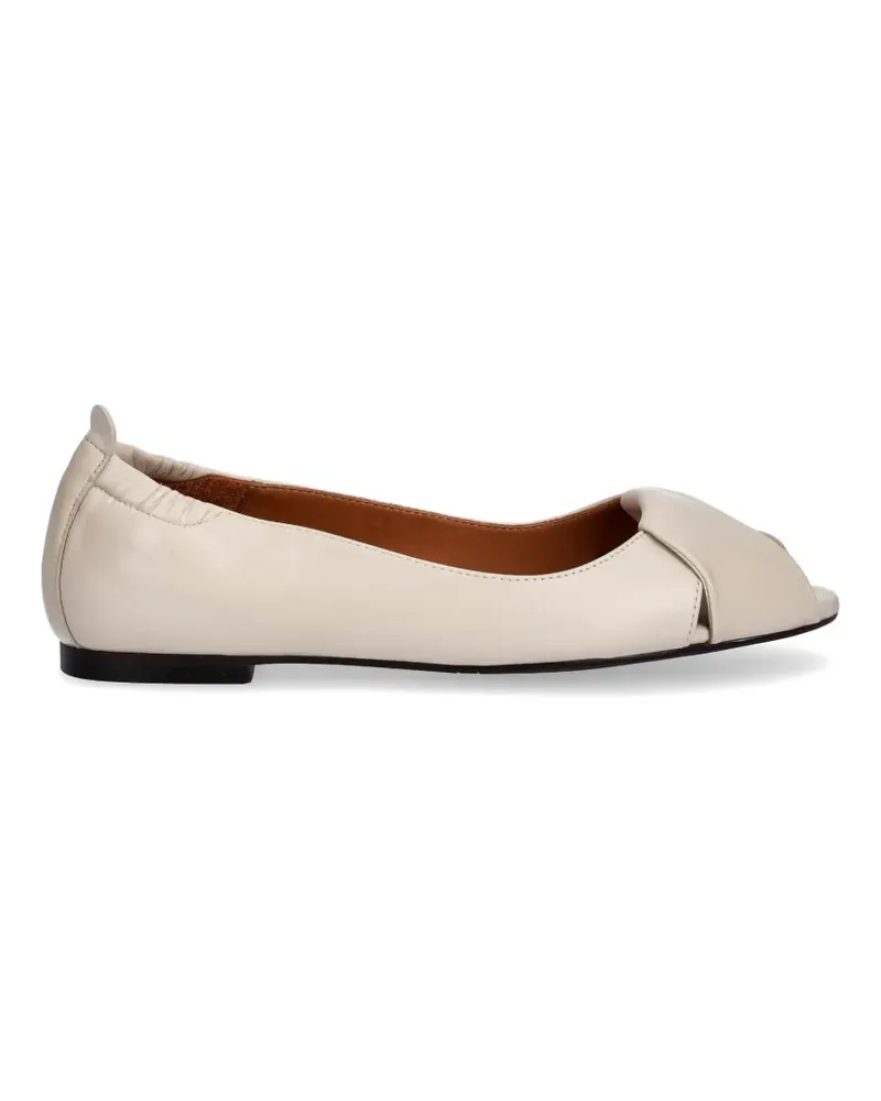 Billi Bi Peeptoe-Ballerinas mit überkreuzten Riemen - Nude Nude