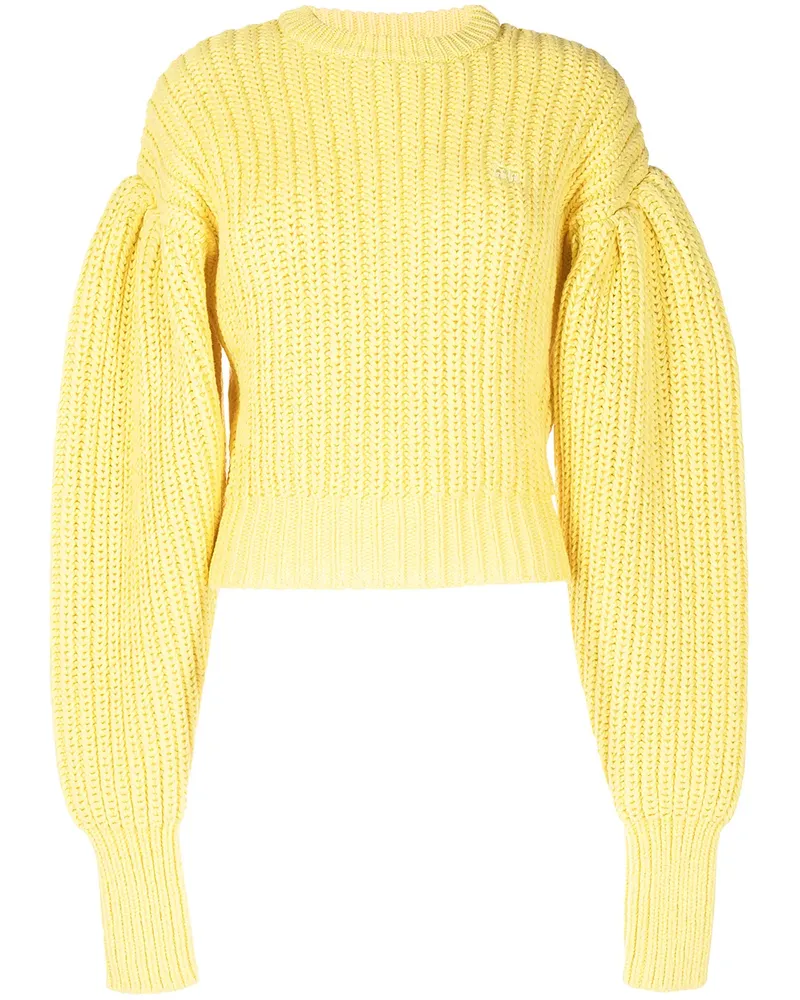 ROTATE Birger Christensen Pullover mit Ballonärmeln - Gelb Gelb