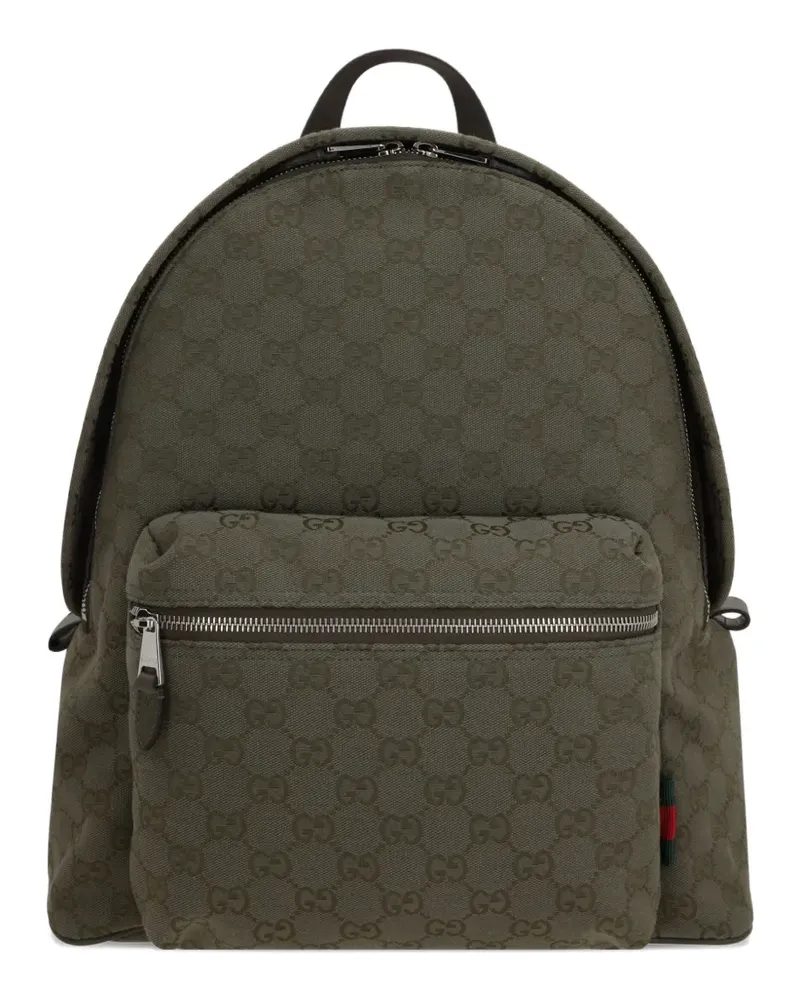 Gucci Mittelgroßer GG Canvas-Rucksack - Grün Grün