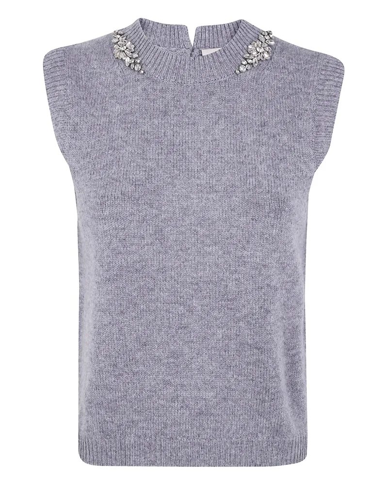 Semicouture Kristallverziertes Trägershirt - Grau Grau