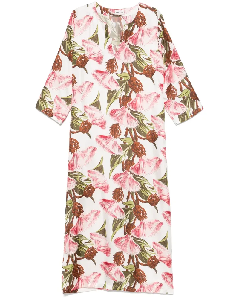 P.A.R.O.S.H. P.A.R.O H. Maxikleid mit Blumen-Print - Weiß Weiß