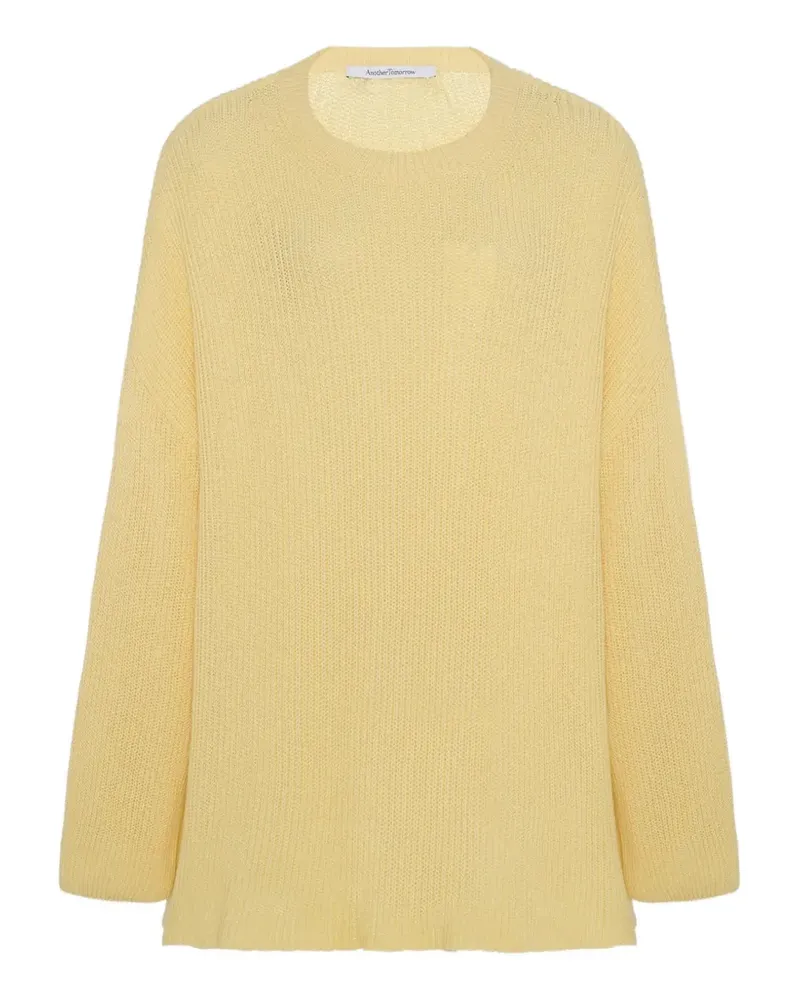 Another Tomorrow Drapierter Pullover - Gelb Gelb