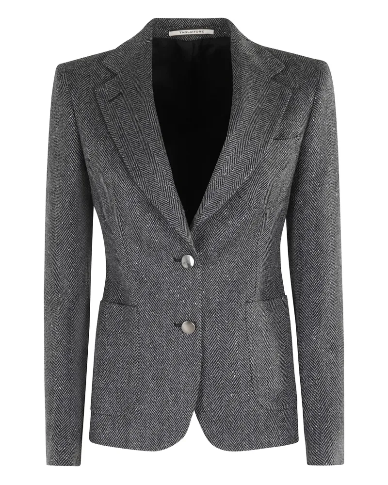 Tagliatore Sakko mit Fischgrätenmuster - Grau Grau