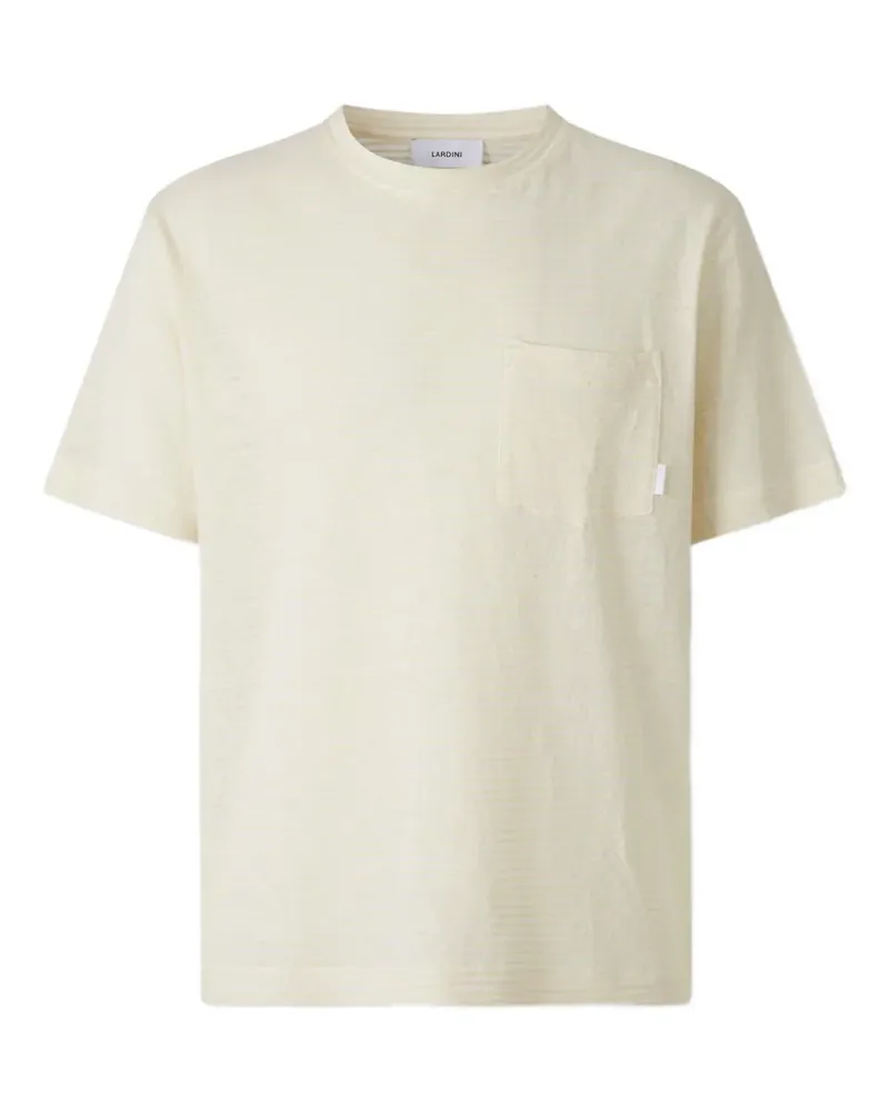 LARDINI Gestreiftes T-Shirt mit Tasche - Gelb Gelb