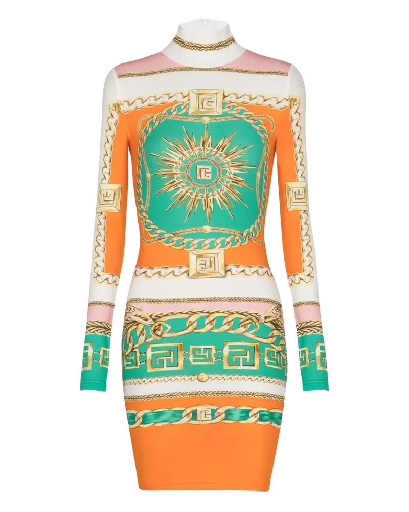 Balmain Kleid mit grafischem Print - Orange Orange