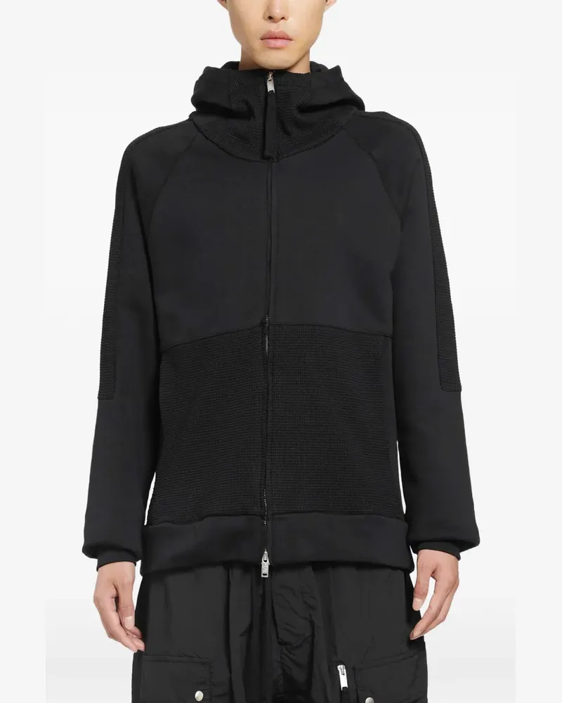 THOM KROM Kapuzenjacke mit Kontrasteinsätzen - Schwarz Schwarz