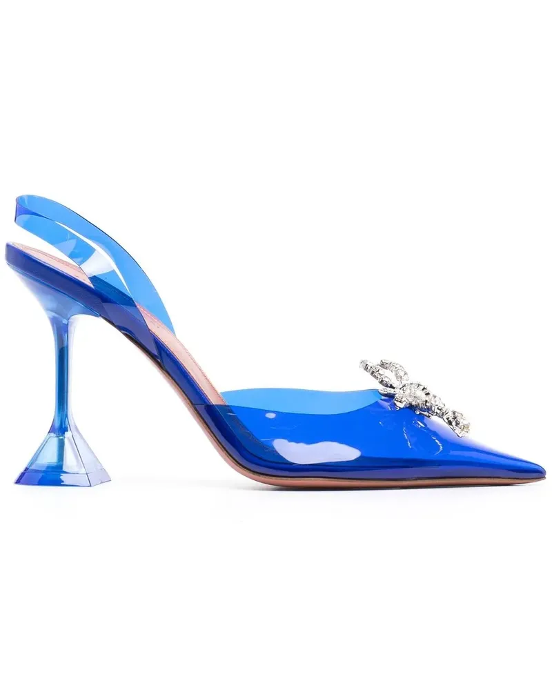 Amina Muaddi Spitze Rosie Pumps 95mm - Blau Blau