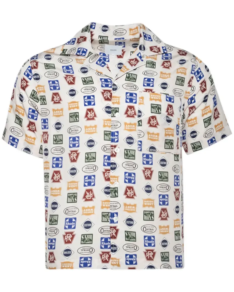 RHUDE Hemd mit Logo-Print - Weiß Weiß