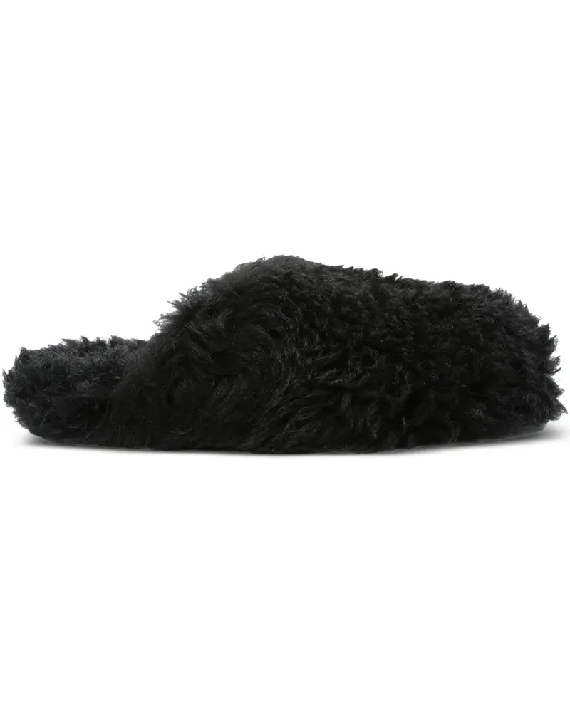Rick Owens Pantoletten mit Shearling - Schwarz Schwarz