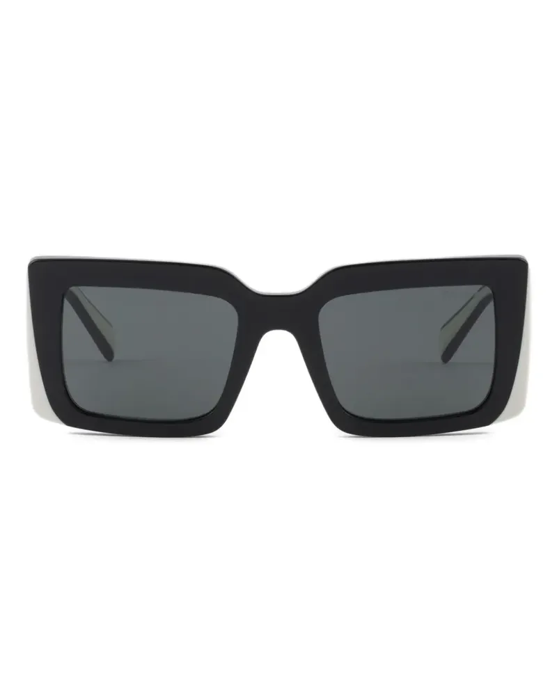 Prada Sonnenbrille mit eckigem Gestell - Schwarz Schwarz