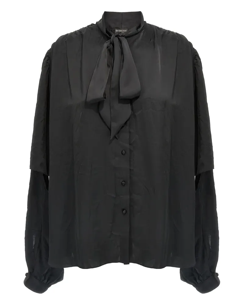 Balenciaga Oberteil mit Schleifenkragen - Schwarz Schwarz