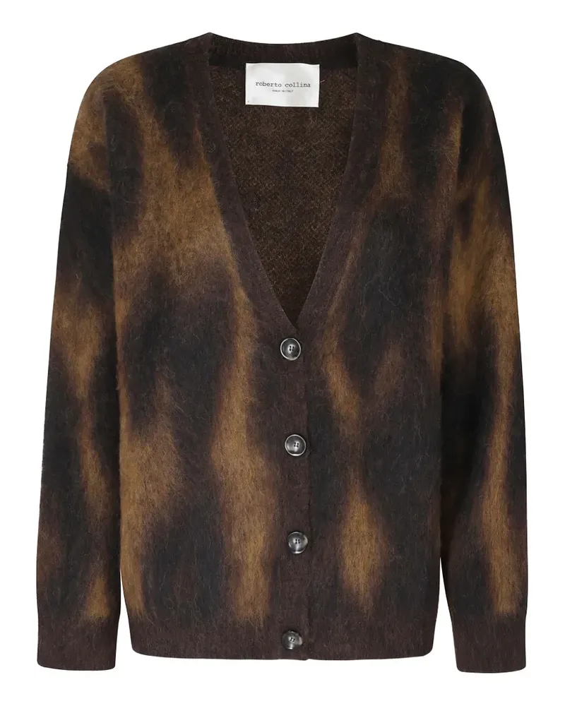 Roberto Collina Cardigan mit Animal-Jacquardmuster - Braun Braun