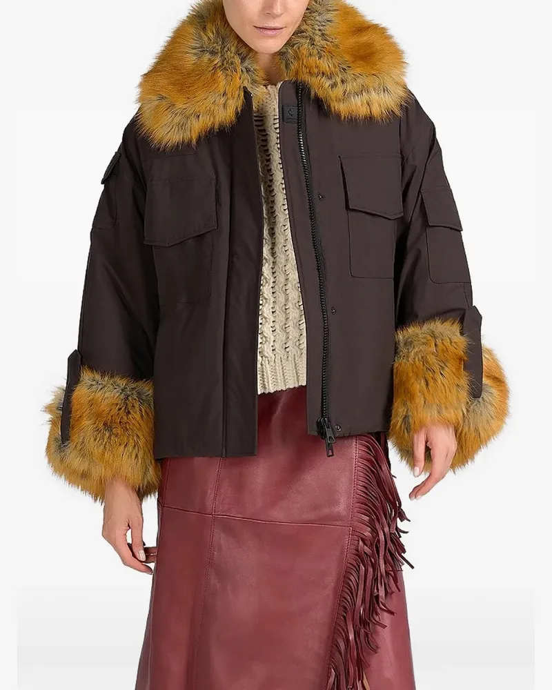 Canadian Classics Yoho Jacke mit mehreren Taschen und Besatz aus Faux Fur - Braun Braun