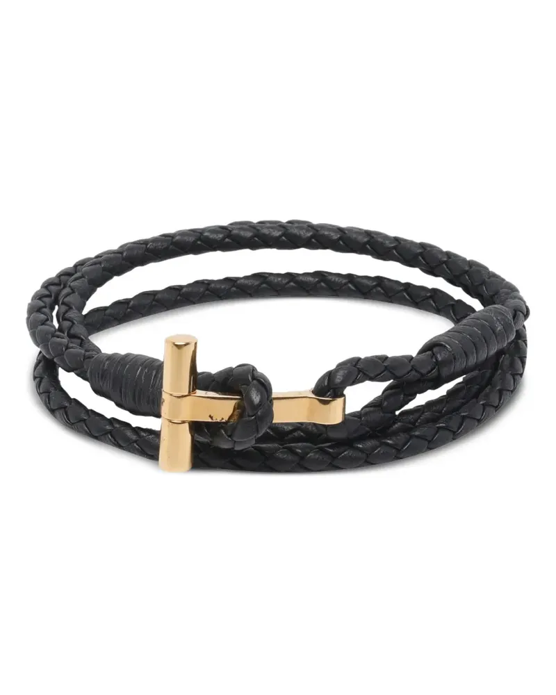 Tom Ford braided logo bracelet - Schwarz Schwarz