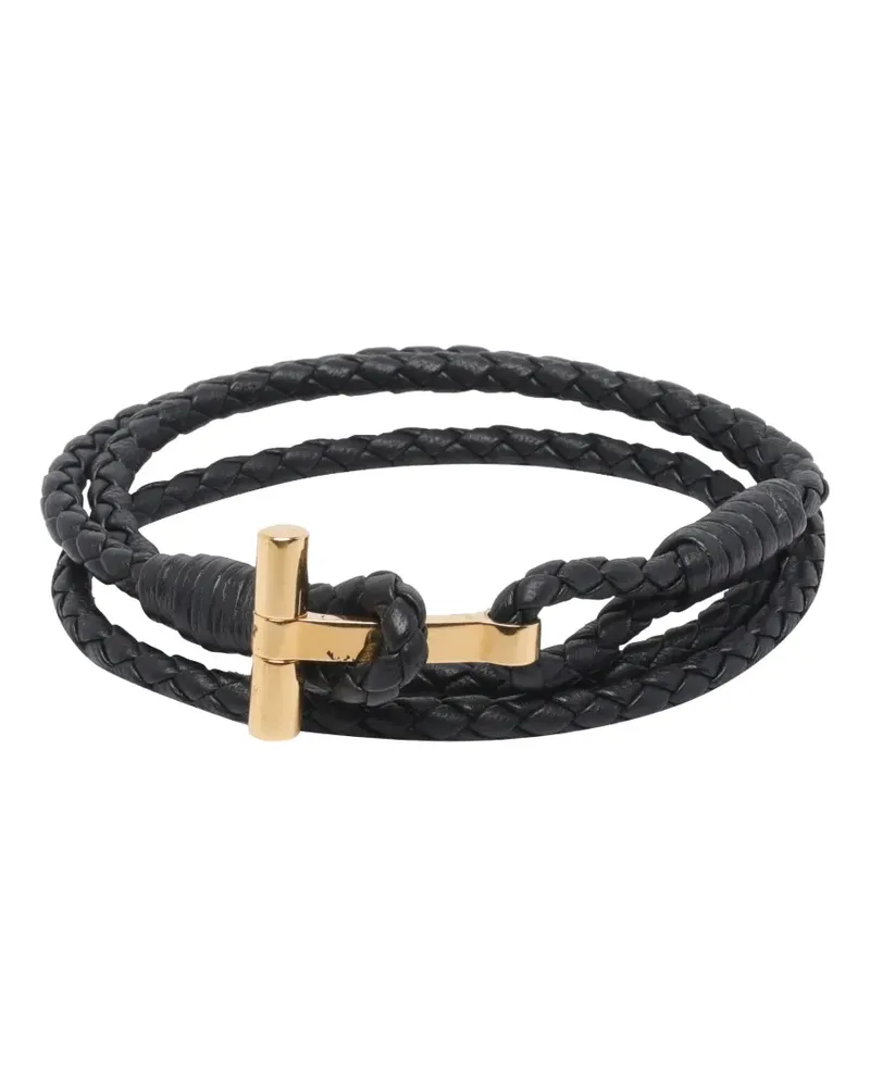 Tom Ford braided logo bracelet - Schwarz Schwarz