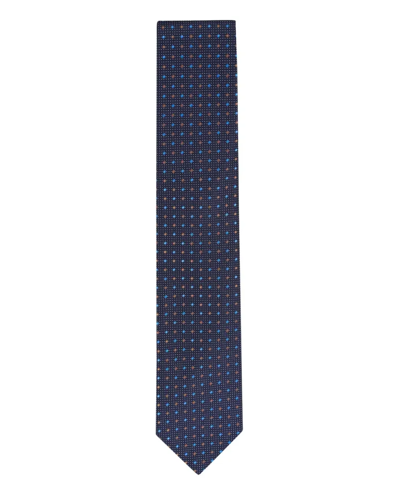 Canali Krawatte mit Mikro-Punktemuster - Blau Blau