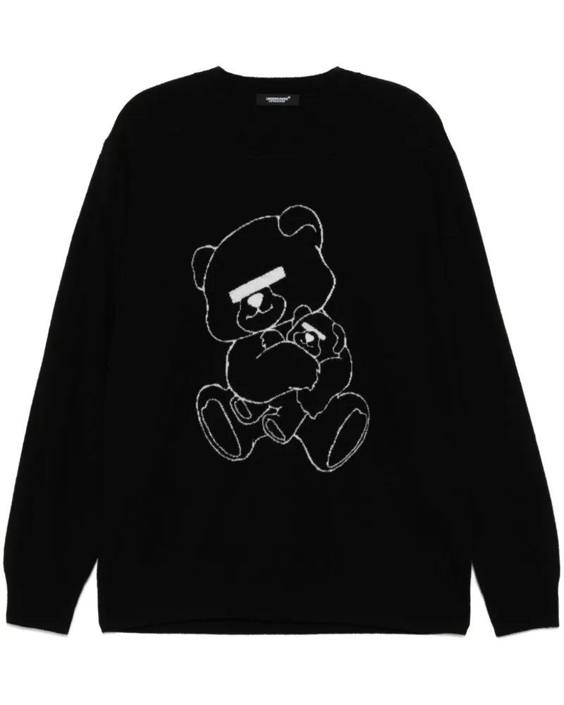 Undercover Jacquard-Pullover mit Logo - Schwarz Schwarz