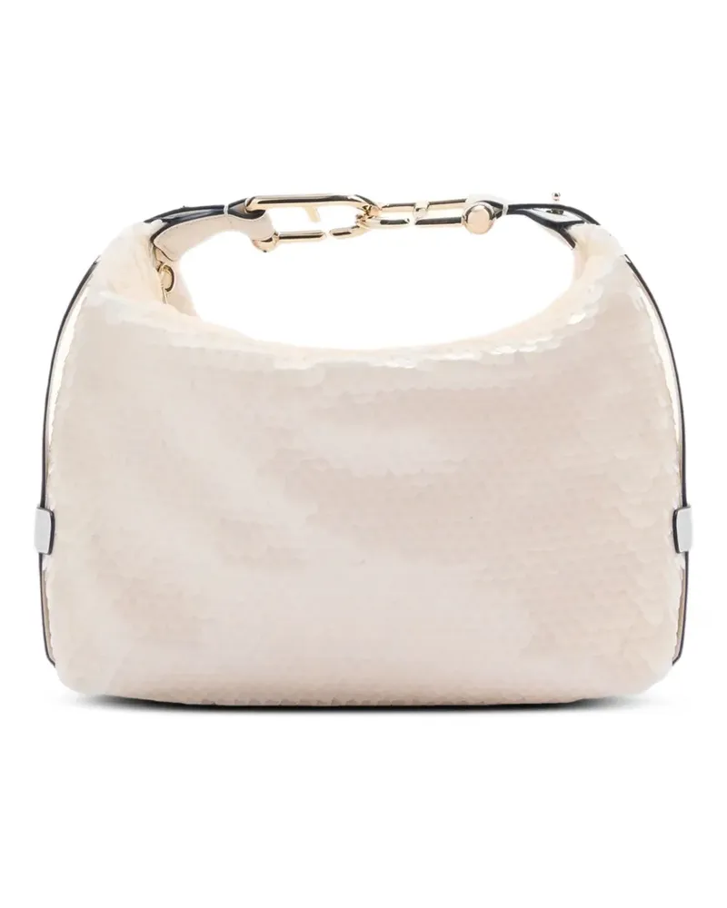 Furla Tonie Schultertasche mit Pailletten - Nude Nude