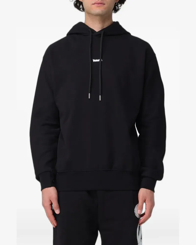 DISCLAIMER logo-print dropped-shoulder hoodie - Schwarz Schwarz
