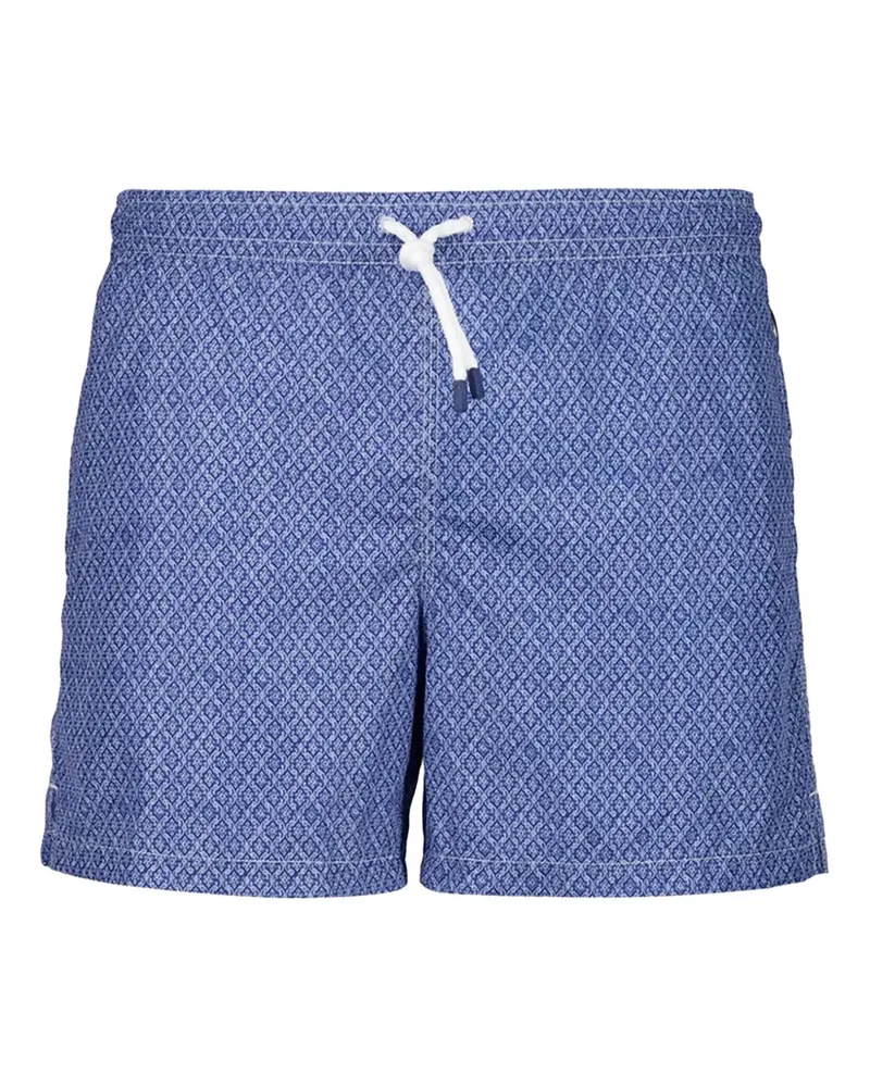 Fedeli Badeshorts mit Rautenmuster - Blau Blau